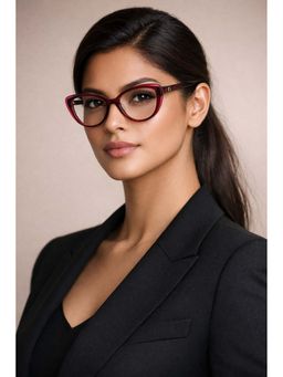 Guess - Eyewear For Women With Shiny Burgundy Polycarbonate Frame - (55)