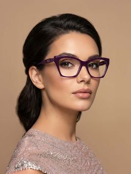 Guess - Eyewear For Women With Shiny Dark Violet Acetate Frame - (53)