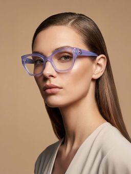 Guess - Eyewear For Women With Shiny Transparent Lavender Acetate Frame - (53)