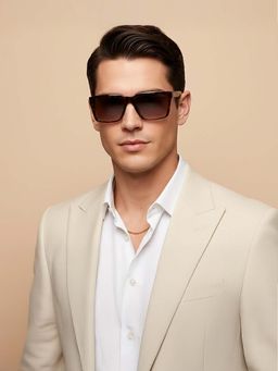 Guess - Men UV Protected Full Rim Brown Lens Square Sunglasses (58)