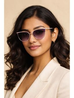 Guess - Women UV Protected Full Rim Brown Lens Butterfly Sunglasses (58)