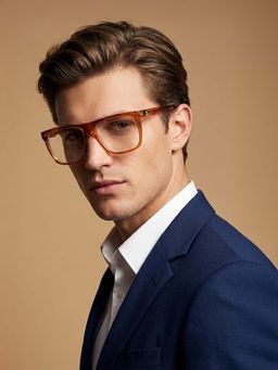 Guess - Eyewear for Men with Shiny Crystal Orange Acetate Frame (56)