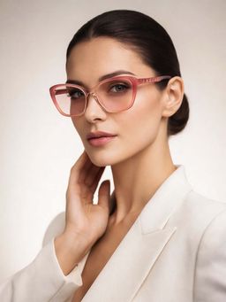 Guess - Eyewear for Women with Shiny Transparent Pink Acetate Frame (54)