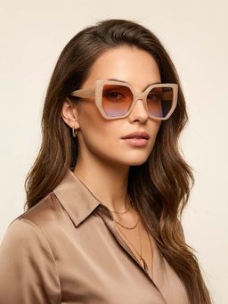 Guess - Brown Uv Protection Butterfly Women Sunglasses (Gus001535557Fsg) (55)