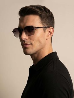 Police - Men Full UV Protected Grey Lens Square Sunglasses (55)