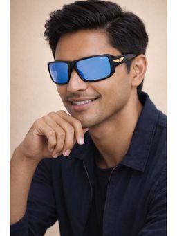 Police - Men Full UV Protected Blue Lens Rectangle Sunglasses (64)