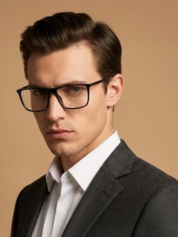 Police - VPLP09K54Z42FR Black Solid Acetate Square Eyewear Frame (54)