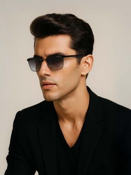 Police - Men Full Rim Metal Round Grey Lens Sunglasses (56)