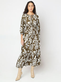 VERO MODA - Women's Green Midi Dress