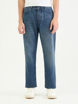 Antony Morato - Men Straight Fit Blue Solid Pure Cotton Jeans