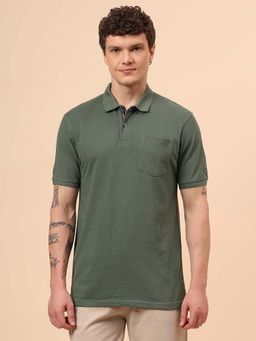 Cantabil - Men Green Regular Fit Polo T-Shirt