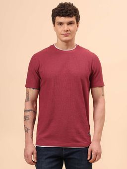 Cantabil - Men Maroon Regular Fit T-Shirt