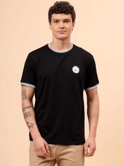 Cantabil - Men Black Regular Fit T-Shirt