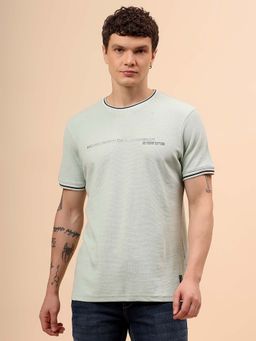 Cantabil - Men Blue Regular Fit Printed T-Shirt