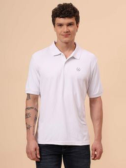 Cantabil - Men White Regular Fit Polo T-Shirt