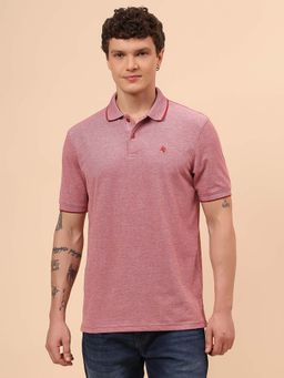 Cantabil - Men Red Regular Fit Polo T-Shirt