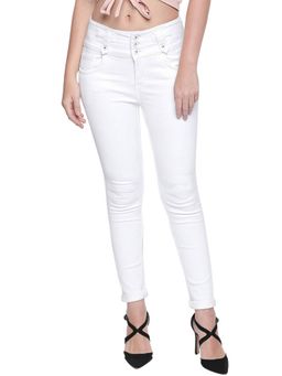 High Star - White Women's Stretchable Slim Fit Regular Jeans