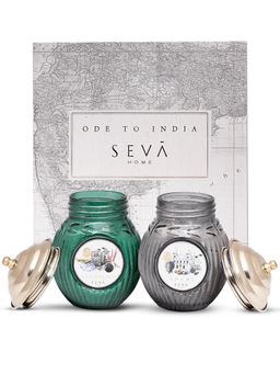 SEVA HOME - Ode To India Collection Candle Darjeeling & Kochi Fragrance Gift Box-2 PCs