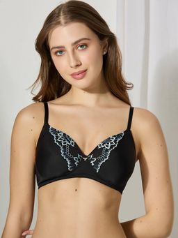 bodyline - Ella Butterfly Lace Padded Bra - Non-Wired Back Beauty Style Black