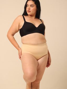 Krvvy - All Day Control High Waist Seamless Tummy Compression Shapewear Beige