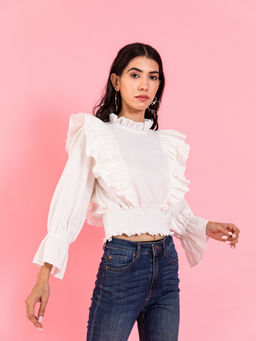 AROOP SHOP INDIA - Ester Off White Top