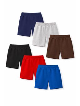 Trampoline - Boys Cotton Blend Multi-Color Solid Shorts (Pack of 6)