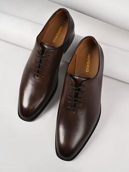 Imperio - By Regal Brown Mens Classic Leather Formal Lace Up Oxfords