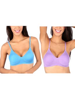 Bralux - Bela T-Shirt Bra Melange Lavender - Melange Blue Set Of 2