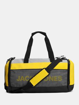 Jack & Jones - Black and Yellow Duffle Bag With Detachable Strap