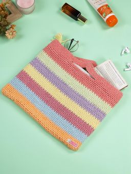 Magic Needles - Handmade Cotton Pastel Handbag - Multi-Color