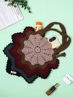 Magic Needles - Handmade Cotton Maple leaf Design Handbag - Multi-Color