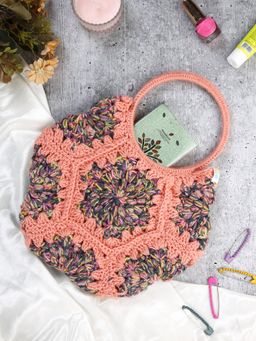Magic Needles - Cute Handmade Hexagon Handbag - Peach