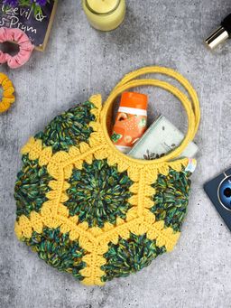 Magic Needles - Cute Handmade Hexagon Handbag - Yellow