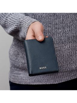 Hugo Boss - Classic Grained Flap Card Holder - Navy Blue