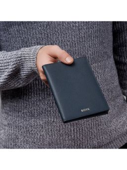 Hugo Boss - Vertical Grained Navy Blue Wallet