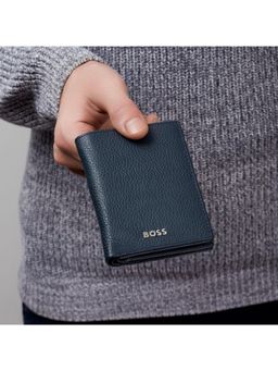 Hugo Boss - Classic Grained Navy Blue Folding Card Holder