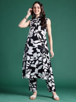 Indo Era - Black Pure Cotton Sleeveless Co-Ord Set