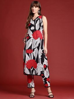 Indo Era - Black Pure Cotton Sleeveless Co-Ord Set