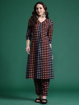 Indo Era - Multi-Color Pure Cotton Three Fourth Sleeves Co-Ord Set