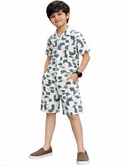 Kuchipoo - Boys Printed Shirt and Short - Blue