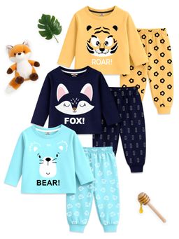 Kuchipoo - Printed T-shirt and Joggers - Multi-Color (Pack Of 3)