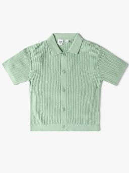 GAP - Boys Textured Relaxed Fit Stylised Spread Collar Shirt