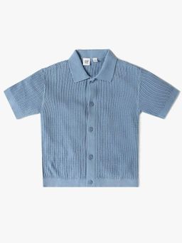 GAP - Boys Textured Relaxed Fit Stylised Spread Collar Shirt