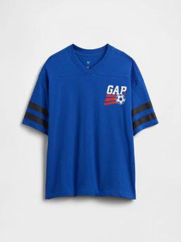 GAP - Boys Graphic Print Drop-Shoulder Crew Neck T-Shirt