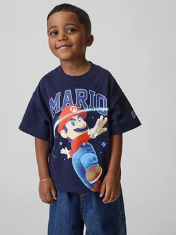 GAP - Boys Super Mario Character Print Crew Neck Loose T-Shirt