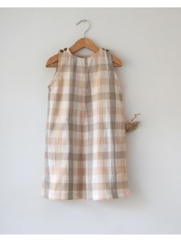 Love the world today - Midsummer Beige Off White Checkered Unisex Playsuit