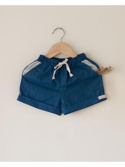 Love the world today - Sky gaze Blue Handwoven Cotton Unisex Shorts
