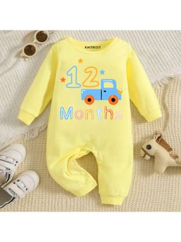 KNITROOT - Car Theme 12 Month Text Romper - Yellow (12-18 Months)