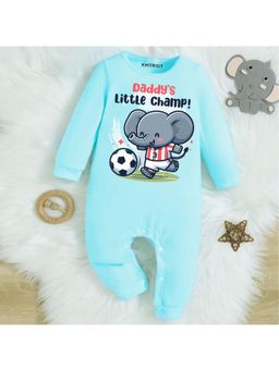 KNITROOT - Dad Theme Daddy's Little Champ Text Romper - Blue