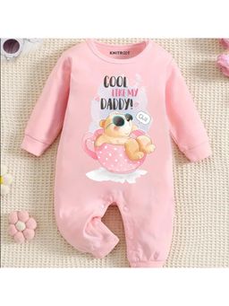 KNITROOT - Dad Theme Cool Like My Daddy Text Romper - Pink
